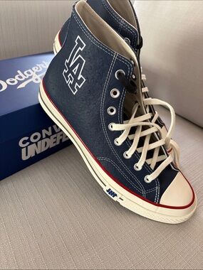 Converse Navy High-Top Sneakers collaboration with LA Dodgers and Undefeated.